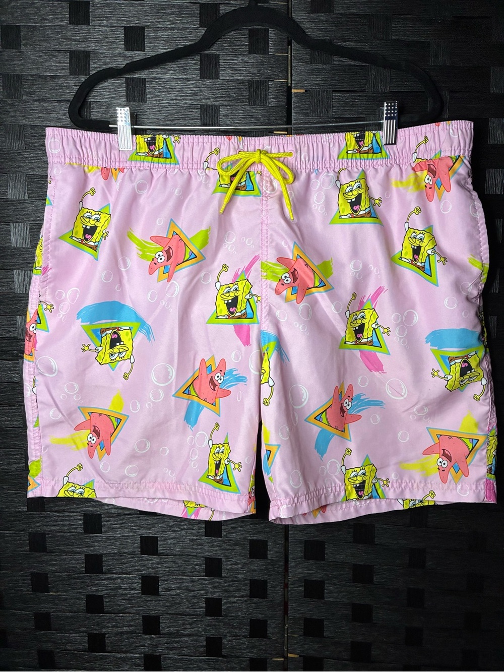SpongeBob Squarepants Pink & Yellow Cartoon Swim Shorts